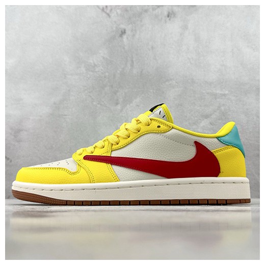 [홍콩명품.NIKE] 나이키 25SS 로고 남여 에어 조던 AJ1 로우탑 스니커즈 운동화 (노랑-레드), SE5027, S3, 명품스니커즈,운동화,구두,로퍼,하이탑,신발