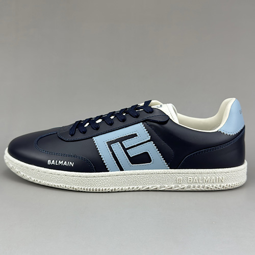 [홍콩명품.BALMAIN] 발망 25SS 로고 레더 가죽 스니커즈 운동화 (네이비), SE5046, S3, 명품스니커즈,운동화,구두,로퍼,하이탑,신발