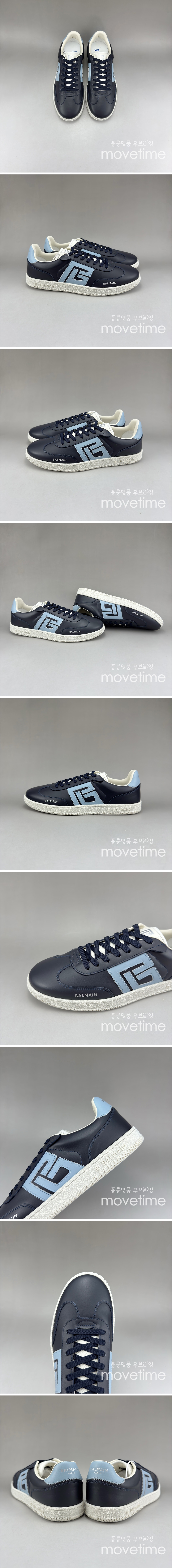 [홍콩명품.BALMAIN] 발망 25SS 로고 레더 가죽 스니커즈 운동화 (네이비), SE5046, S3, 명품스니커즈,운동화,구두,로퍼,하이탑,신발