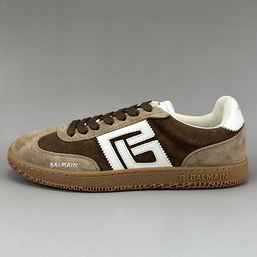 [홍콩명품.BALMAIN] 발망 25SS 로고 레더 가죽 스니커즈 운동화 (브라운), SE5049, S3, 명품스니커즈,운동화,구두,로퍼,하이탑,신발