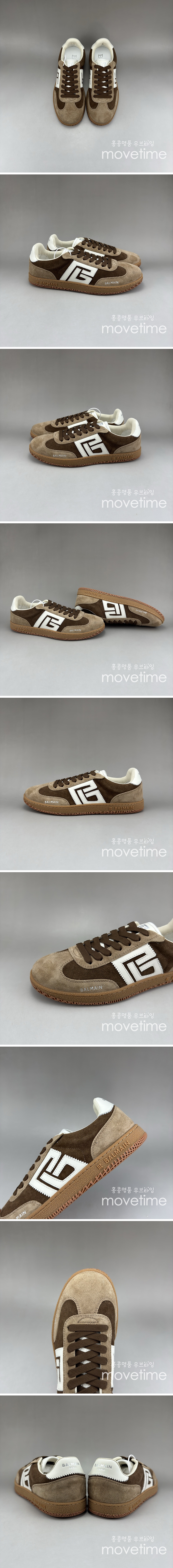 [홍콩명품.BALMAIN] 발망 25SS 로고 레더 가죽 스니커즈 운동화 (브라운), SE5049, S3, 명품스니커즈,운동화,구두,로퍼,하이탑,신발