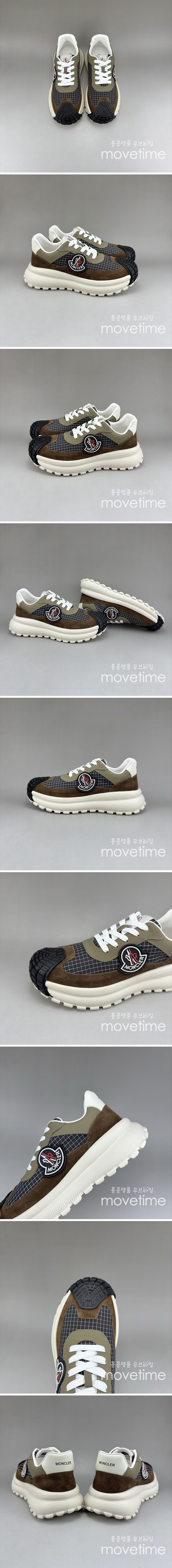 [홍콩명품.MONCLER] 몽클레어 25SS 로고 레더 가죽 스니커즈 운동화 (브라운-카키), SE5065, S3, 명품스니커즈,운동화,구두,로퍼,하이탑,신발