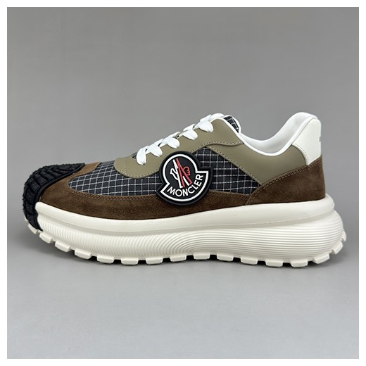 [홍콩명품.MONCLER] 몽클레어 25SS 로고 레더 가죽 스니커즈 운동화 (브라운-카키), SE5065, S3, 명품스니커즈,운동화,구두,로퍼,하이탑,신발