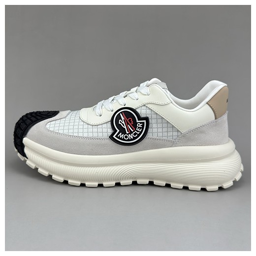 [홍콩명품.MONCLER] 몽클레어 25SS 로고 레더 가죽 스니커즈 운동화 (아이보리-그레이), SE5066, S3, 명품스니커즈,운동화,구두,로퍼,하이탑,신발