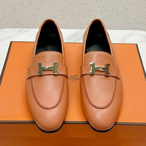 [홍콩명품.Hermes] 에르메스 25SS 로고 여성 레더 가죽 구두 로퍼 (브라운), SE5087, H3, 명품스니커즈,운동화,구두,로퍼,하이탑,신발