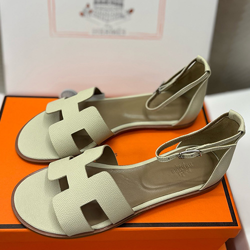 [홍콩명품.Hermes] 에르메스 25SS 로고 여성 레더 가죽 슬리퍼 샌들 (베이지), SE5094, H3, 명품스니커즈,운동화,구두,로퍼,하이탑,신발