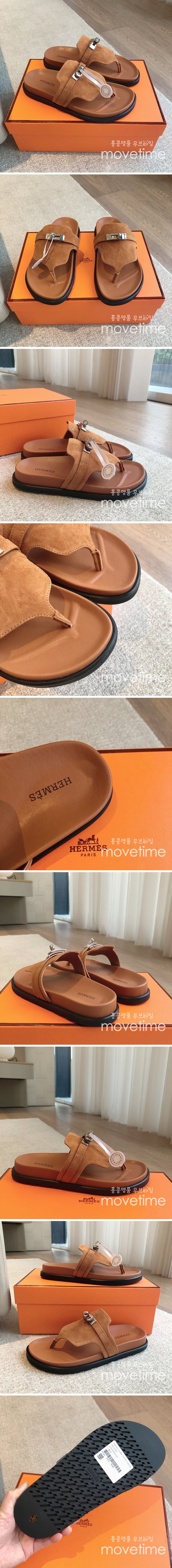 [홍콩명품.Hermes] 에르메스 25SS 로고 여성 ECLAIR 에클레어 샌들 슬리퍼 (브라운), SE5098, GHS, 명품스니커즈,운동화,구두,로퍼,하이탑,신발