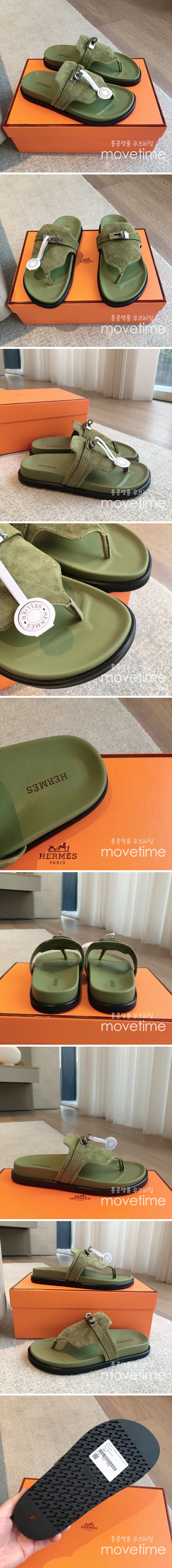 [홍콩명품.Hermes] 에르메스 25SS 로고 여성 ECLAIR 에클레어 샌들 슬리퍼 (카키), SE5102, GHS, 명품스니커즈,운동화,구두,로퍼,하이탑,신발 상세이미지 2