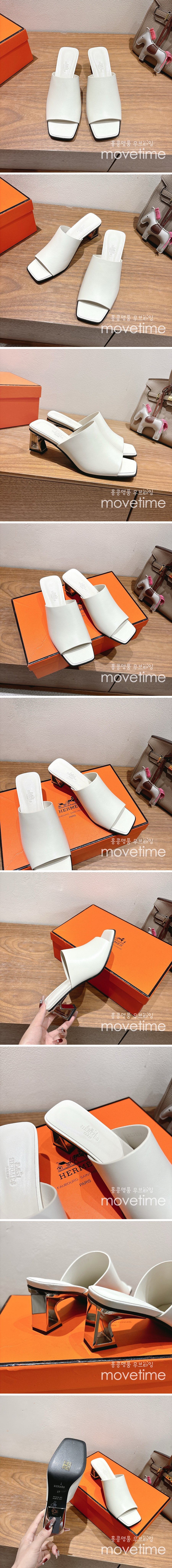 [홍콩명품.Hermes] 에르메스 25SS 로고 여성 ECLAIR 에클레어 굽 샌들 슬리퍼 (화이트), SE5110, GHS, 명품스니커즈,운동화,구두,로퍼,하이탑,신발 상세이미지 2