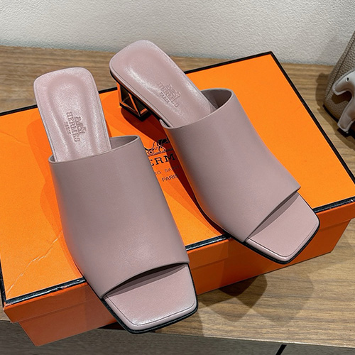 [홍콩명품.Hermes] 에르메스 25SS 로고 여성 ECLAIR 에클레어 굽 샌들 슬리퍼 (핑크), SE5112, GHS, 명품스니커즈,운동화,구두,로퍼,하이탑,신발