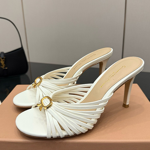 [홍콩명품.Gianvito Rossi] 지안비토 로시 25SS 로고 여성 레더 가죽 하이힐 슬리퍼 (화이트), SE5130, GHS, 명품스니커즈,운동화,구두,로퍼,하이탑,신발