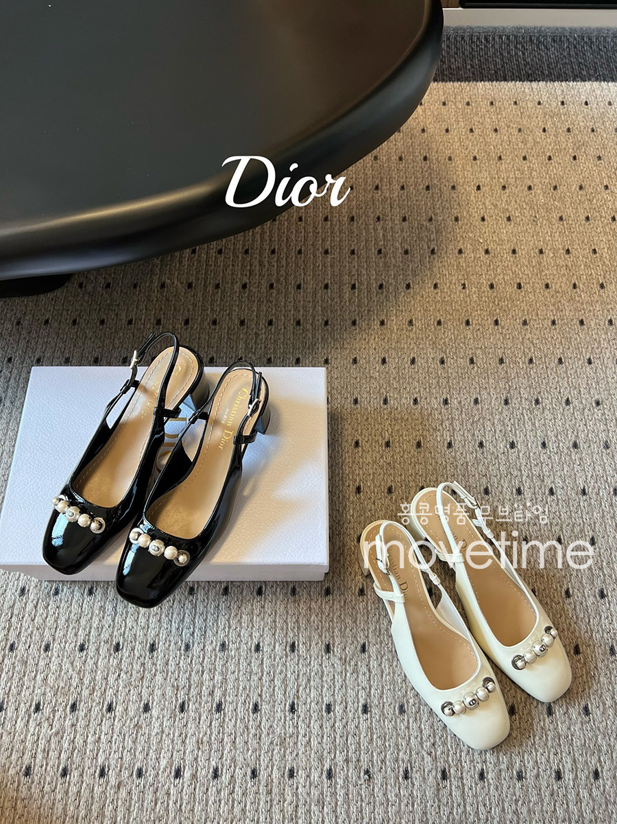 [홍콩명품,Christian Dior] 디올 25SS 로고 여성 진주 장식 레더 가죽 굽 샌들 (2컬러), SE5146, S4W, 명품스니커즈,운동화,구두,로퍼,하이탑,신발