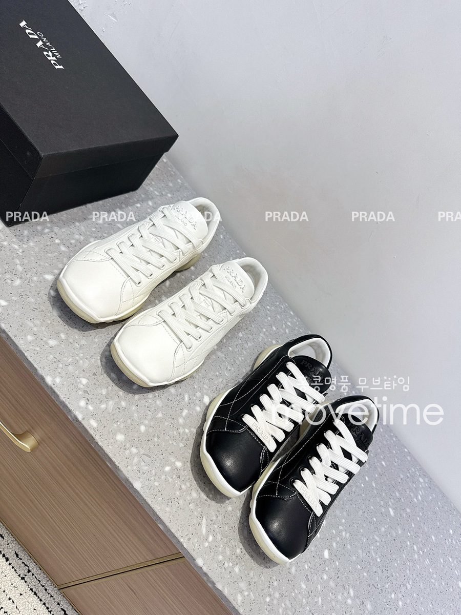 [홍콩명품,PRADA] 프라다 25SS 로고 여성 레더 가죽 스니커즈 운동화 (2컬러), SE5149, S4W, 명품스니커즈,운동화,구두,로퍼,하이탑,신발
