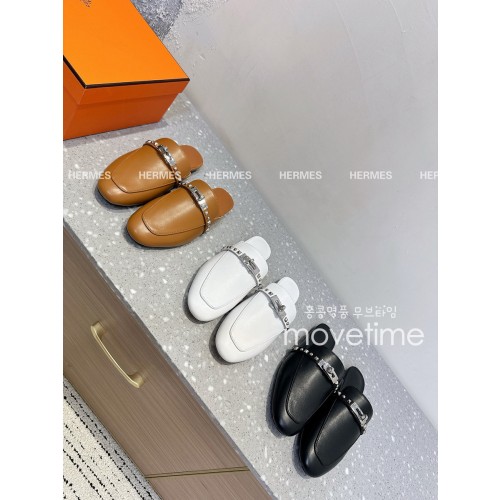 [홍콩명품.Hermes] 에르메스 25SS 로고 여성 레더 가죽 뮬 슬리퍼 (3컬러), SE5162, S4W, 명품스니커즈,운동화,구두,로퍼,하이탑,신발