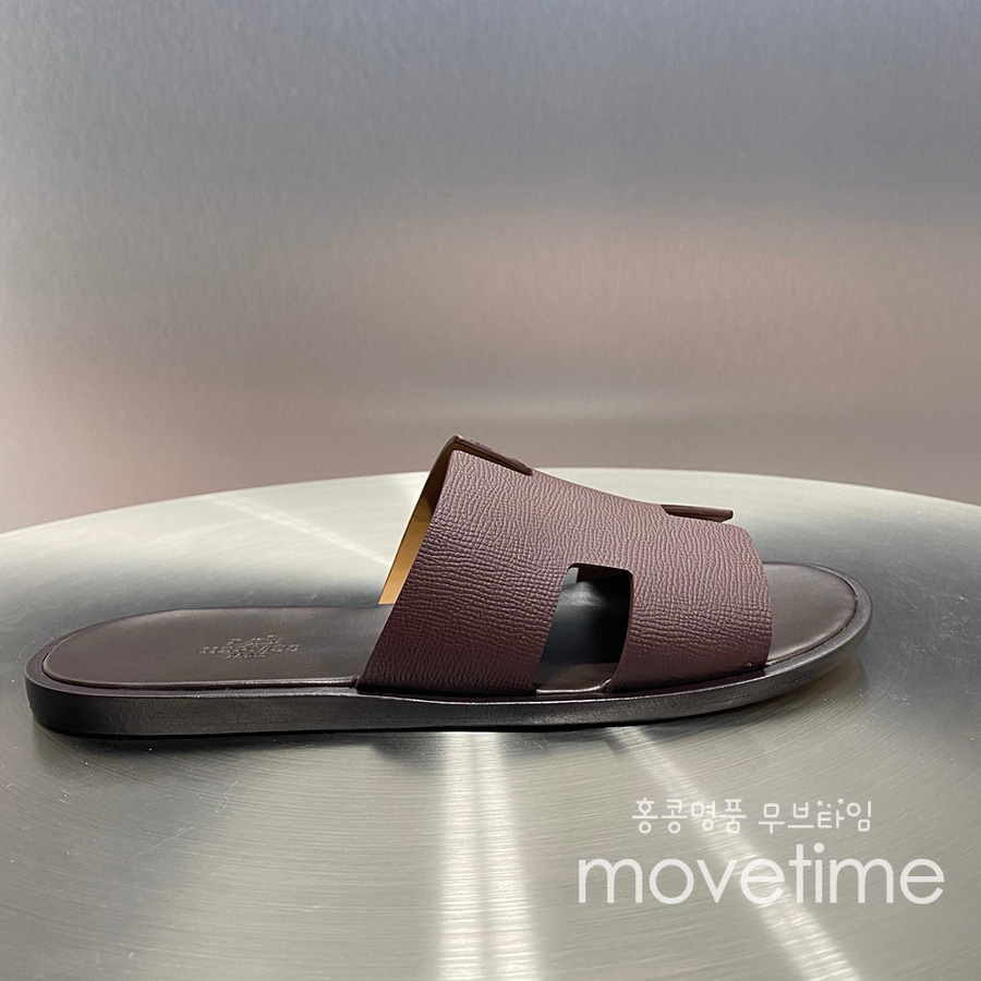 [홍콩명품.Hermes] 에르메스 25SS 로고 이즈미르 레더 가죽 슬리퍼 (브라운), SE5213, GHS, 명품스니커즈,운동화,구두,로퍼,하이탑,신발