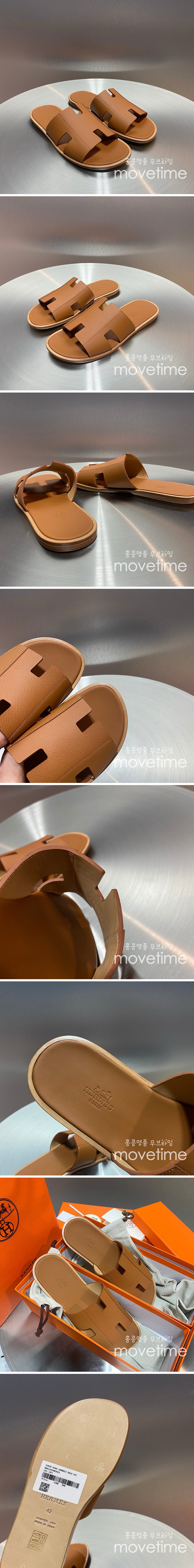 [홍콩명품.Hermes] 에르메스 25SS 로고 이즈미르 레더 가죽 슬리퍼 (브라운), SE5222, GHS, 명품스니커즈,운동화,구두,로퍼,하이탑,신발