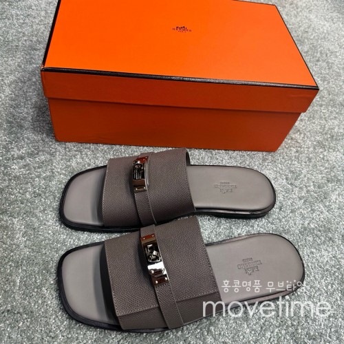 [홍콩명품.Hermes] 에르메스 25SS 로고 레더 가죽 LZMIR 샌들 슬리퍼 (2컬러), SE5241, GHS, 명품스니커즈,운동화,구두,로퍼,하이탑,신발