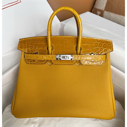 [명품레플리카.Hermes] 에르메스 25SS 로고 Birkin25 토트백 핸드백 (노랑-은장), BGM4815, BDA, 홍콩명품가방,명품쇼핑몰,크로스백,핸드백,구매대행