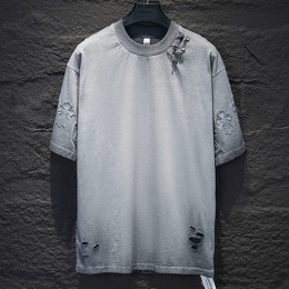 [홍콩명품.Chrome Hearts] 크롬하츠 25SS 로고 브로치 빈티지 반팔 티셔츠 (2컬러), BM21315, JU, 명품레플리카,미러급,온라인쇼핑몰사이트