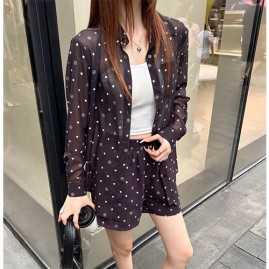 [홍콩명품.CHANEL] 샤넬 25SS 로고 패턴 여성 남방 셔츠 + 미니 쇼츠 반바지 핫팬츠 상하의 세트 (2컬러), BM21348, TBG, 명품레플리카,미러급,온라인쇼핑몰사이트