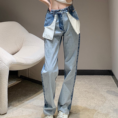 [홍콩명품.Maison Margiela] 메종마르지엘라 25SS 로고 여성 오버핏 데님 팬츠 진 청바지, BM21365, TBG, 명품레플리카,미러급,온라인쇼핑몰사이트