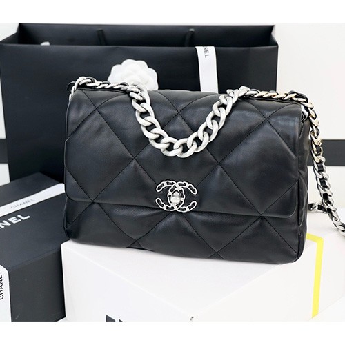 [홍콩명품.CHANEL] 샤넬 25SS 로고 레더 가죽 19 BAG 크로스백 (블랙-30cm), BGM4884, BDA, 홍콩명품가방,명품쇼핑몰,크로스백,핸드백,구매대행