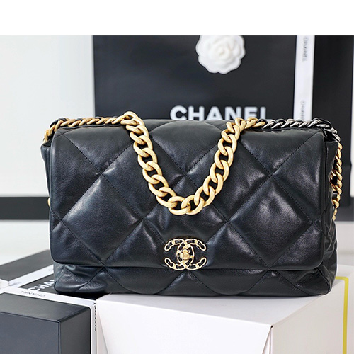[홍콩명품.CHANEL] 샤넬 25SS 로고 레더 가죽 19 BAG 크로스백 (블랙-36cm), BGM4885, BDA, 홍콩명품가방,명품쇼핑몰,크로스백,핸드백,구매대행