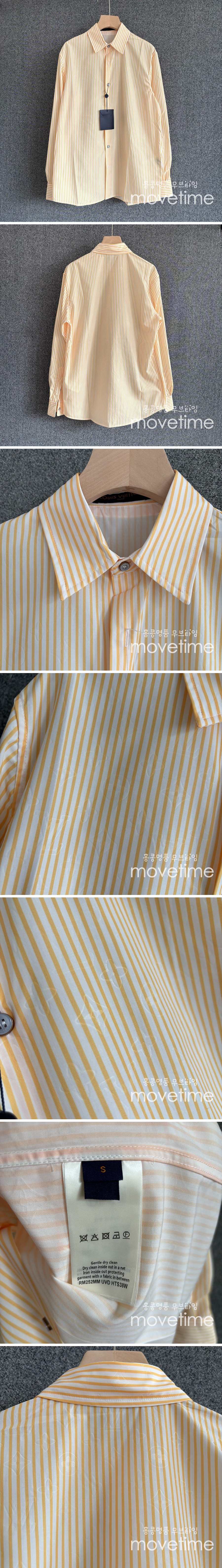 [홍콩명품.LOUIS VUITTON] 루이비통 25SS 로고 모노그램 스트라이프 남방 셔츠 (화이트-노랑), BM21474, JU, 명품레플리카,미러급,온라인쇼핑몰사이트