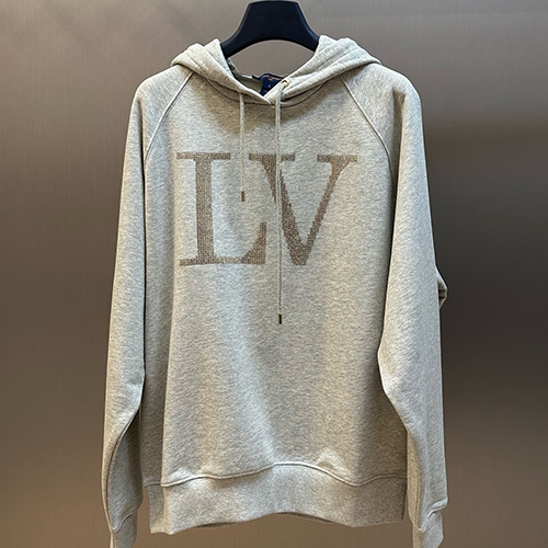 [홍콩명품.LOUIS VUITTON] 루이비통 25SS 로고 스터드 장식 후드 티셔츠 (그레이), BM21670, KK, 홍콩명품가방,명품쇼핑몰,크로스백,핸드백,구매대행