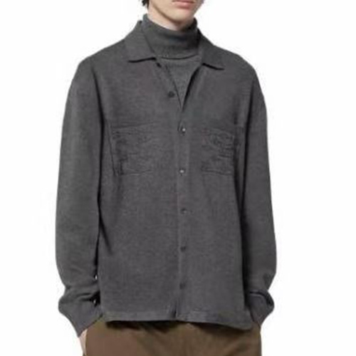 [홍콩명품.LOUIS VUITTON] 루이비통 25SS 로고 카라 니트 가디건 (다크그레이), BM21676, KK, 레플리카의류,미러급사이트