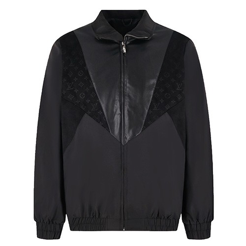 [홍콩명품.LOUIS VUITTON] 루이비통 25SS 로고 모노그램 레더 가죽 레이어드 봄버 자켓 (블랙), BM21682, KK, 레플리카의류,미러급사이트