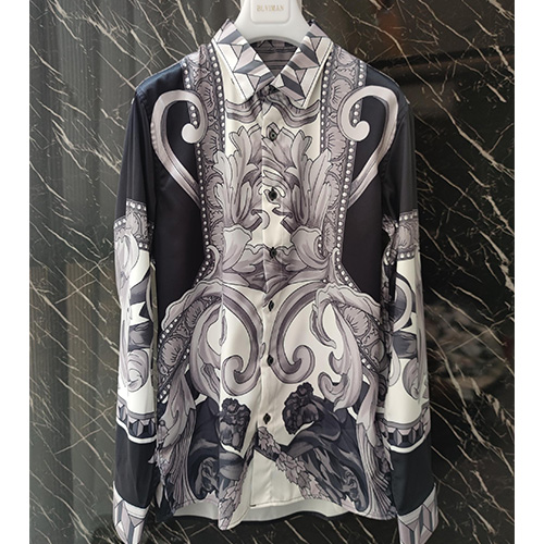 [홍콩명품.VERSACE] 베르사체 25SS 로고 패턴 남방 셔츠 (그레이), BM21735, SAM, 레플리카의류,미러급사이트