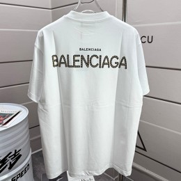 [홍콩명품.BALENCIAGA] 발렌시아가 25SS 로고 프린트 반팔 티셔츠 (화이트), BM21759, G5, 레플리카의류,미러급사이트