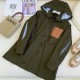 [홍콩명품.LOEWE] 로에베 25SS 로고 여성 후드 코트 자켓 (카키), BM21805, COCO, 레플리카의류,미러급사이트