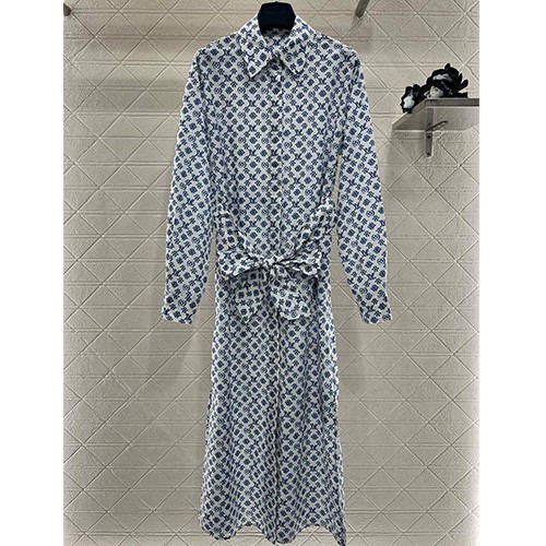 [홍콩명품.LOUIS VUITTON] 루이비통 25SS 로고 여성 모노그램 셔츠 롱 원피스 (화이트), BM21818, COCO, 레플리카의류,미러급사이트