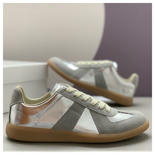[홍콩명품.Maison Margiela] 메종마르지엘라 25SS 로고 남여 레더 가죽 스니커즈 운동화 (그레이), SE5355, PMD, 명품스니커즈,운동화,구두,로퍼,하이탑,신발