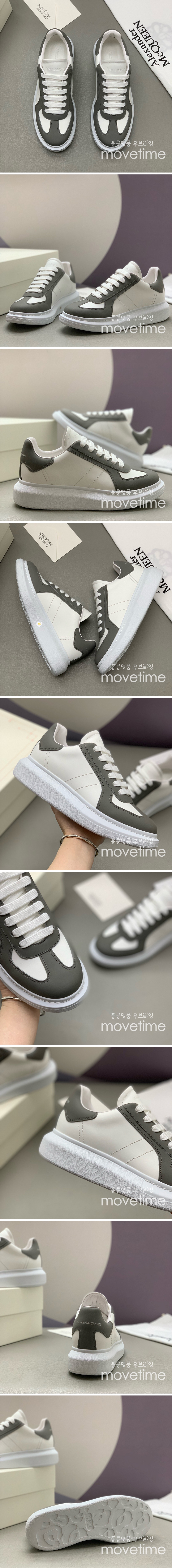 [홍콩명품.McQueen] 알렉산더맥퀸 25SS 로고 남여 오버솔 스니커즈 운동화 (화이트-그레이), SE5356, PMD, 명품스니커즈,운동화,구두,로퍼,하이탑,신발