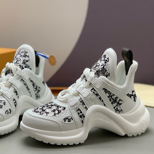 [홍콩명품.LOUIS VUITTON] 루이비통 25SS 로고 여성 모노그램 아치라이트 스니커즈 운동화 1AHOPR (화이트), SE5360, PMD, 명품스니커즈,운동화,구두,로퍼,하이탑,신발