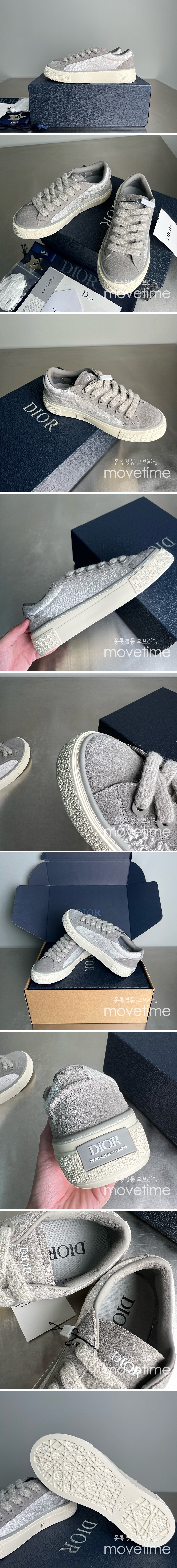 [홍콩명품,Christian Dior] 디올 25SS 로고 오블리크 레더 가죽 스니커즈 운동화 (그레이), SE5372, ALW, 명품스니커즈,운동화,구두,로퍼,하이탑,신발