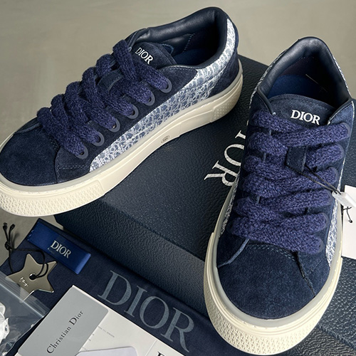 [홍콩명품,Christian Dior] 디올 25SS 로고 오블리크 레더 가죽 스니커즈 운동화 (네이비), SE5373, ALW, 명품스니커즈,운동화,구두,로퍼,하이탑,신발