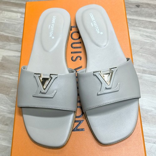[홍콩명품.LOUIS VUITTON] 루이비통 25SS 로고 여성 레더 가죽 샌들 슬리퍼 (그레이), SE5406, ALW, 명품스니커즈,운동화,구두,로퍼,하이탑,신발