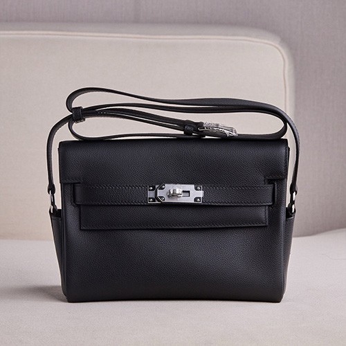 [홍콩명품.Hermes] 에르메스 25SS 로고 Kelly Messenger 메신저백 크로스백 (블랙-은장), BGM5064, BDA, 홍콩명품가방,명품쇼핑몰,크로스백,핸드백,구매대행
