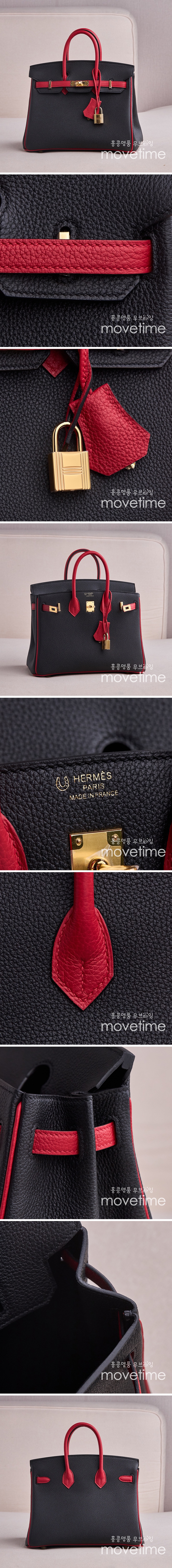 [홍콩명품.Hermes] 에르메스 25SS 로고 Birkin25 토트백 핸드백 (블랙-레드-금장), BGM5066, BDA, 홍콩명품가방,명품쇼핑몰,크로스백,핸드백,구매대행