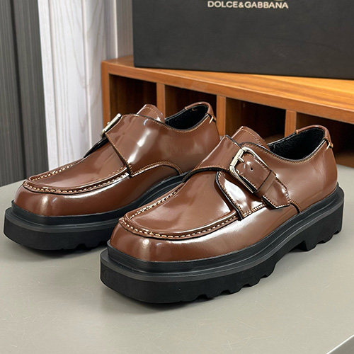[홍콩명품.D&G] 돌체앤가바나 25SS 로고 레더 가죽 구두 워커 (브라운), SE5454, S4, 명품스니커즈,운동화,구두,로퍼,하이탑,신발
