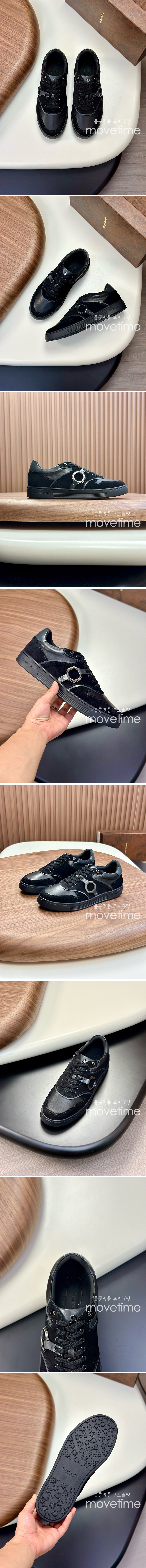 [홍콩명품,STEFANO RICCI] 스테파노리치 25SS 로고 레더 가죽 스니커즈 운동화 (블랙), SE5456, S3, 명품스니커즈,운동화,구두,로퍼,하이탑,신발