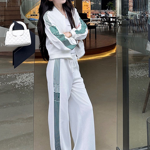 [홍콩명품,Christian Dior] 디올 25SS 로고 여성 트레이닝 집업 자켓 + 오버핏 조거 팬츠 바지 상하의 세트 (화이트), BM21987, MC, 레플리카의류,미러급사이트