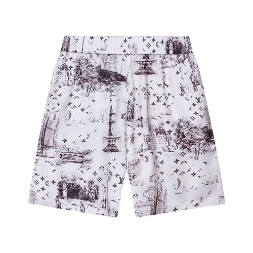 [홍콩명품.LOUIS VUITTON] 루이비통 25SS 로고 패턴 쇼츠 반바지 (화이트), BM22006, 레플리카의류,미러급사이트