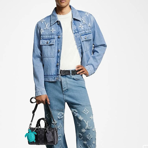 [홍콩명품.LOUIS VUITTON] 루이비통 25SS 로고 빈티지 데님 자켓 + 데님 팬츠 진 청바지 상하의 세트, BM22010, KB, 레플리카의류,미러급사이트