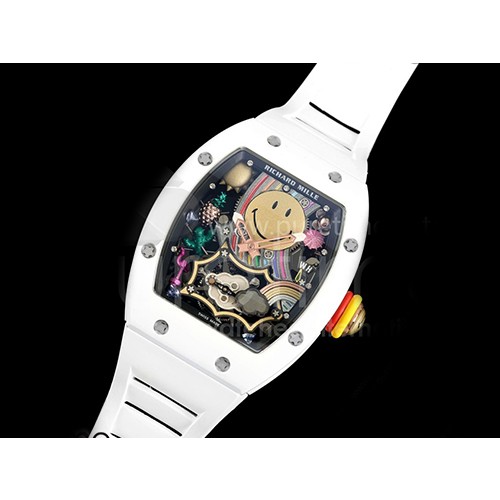 [홍콩명품시계.RICHARD MILLE] 리차드밀레 RM88 투어빌론 화이트 세라믹 스마일 다이얼 화이트 스트랩