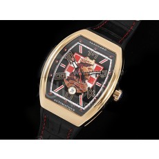 [홍콩명품시계.FRANCK MULLER] 프랑크뮬러 뱅가드 V45 로즈골드 Zvonimir 다이얼 블랙 구미 스트랩